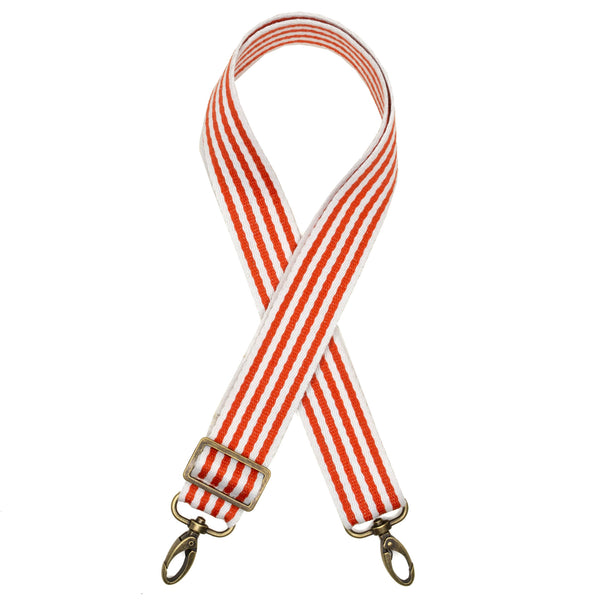 Crossbody Strap: Orange & White Stripe