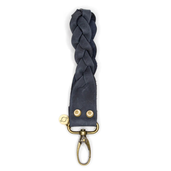 Braided Wristlet Strap: Navy